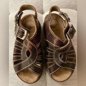 Vintage 90s Made in England Dr. Martens Brown Leather Sandals